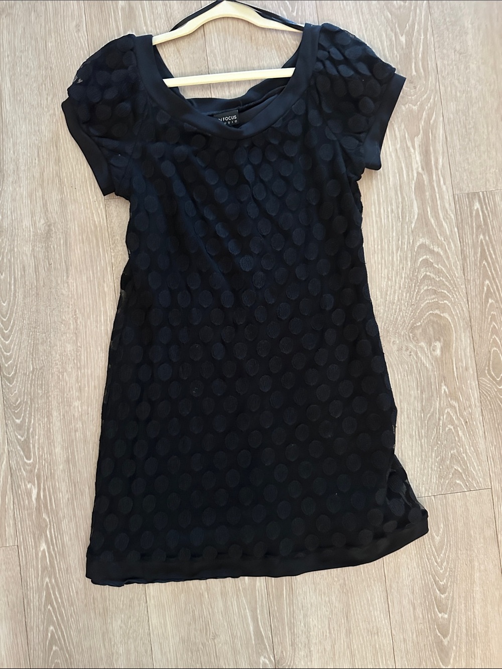 Enfocus Studio Black Textured Polka Dot Tunic